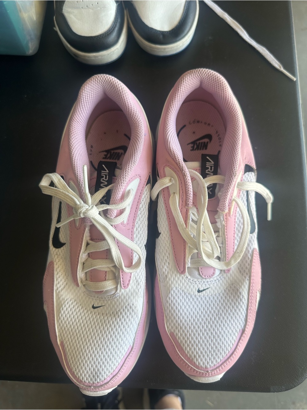 Nike Pink and White Women's Air Max Style Sneakers
